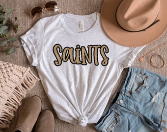 Saints Outline Glitter Shirt