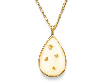 Milky Treasures Gold Necklace DIY Breastmilk Jewelry Making Kit | 18k Gold Plated 925 Sterling Silver Pendant | Keepsake Kit [FULL KIT]