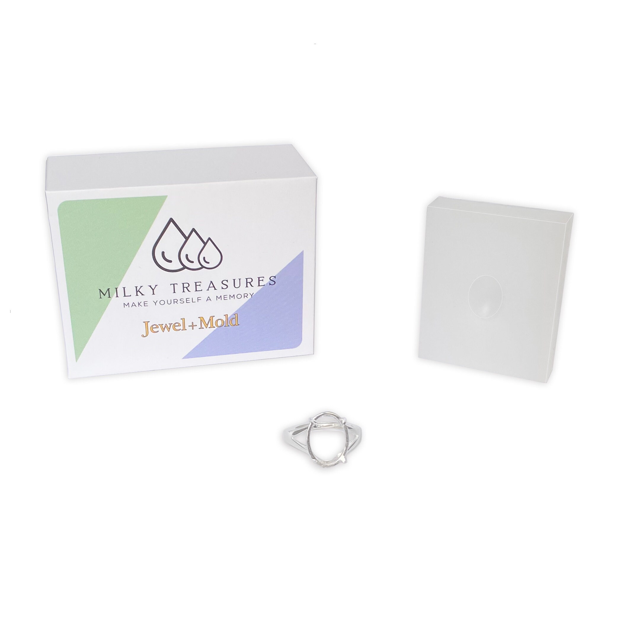 Milky Treasures Oval Ring DIY Breastmilk Jewelry Making Kit | Adjustable  Size 6 to 10 | Breastfeeding Keepsake | New Mom Gifts | 925 Sterling Silver  
