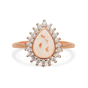 Milky Treasures Teardrop Ring DIY Breastmilk Jewelry Making Kit | Adjustable Size 6 to 10 | Keepsake | Rose Gold Sterling Silver  [Full KIT]