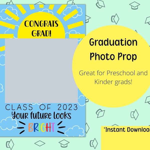 Graduation Photo Booth, Preschool Graduation Poster, Graduation Cutout, Preschool Grad Party, Graduation Prop, Pre-K grad, Future is Bright
