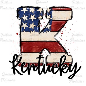 Ky, Kentucky png, 4th of July, Red, White and Blue png, Ky State design, KY Sublimation, Digital Design, Stars, Stripes, America, USA