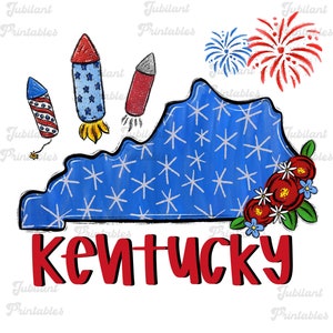 Ky, Kentucky png, 4th of July, Red, White and Blue png, Ky State design, KY Sublimation, Digital Design, Stars, Stripes, America, USA