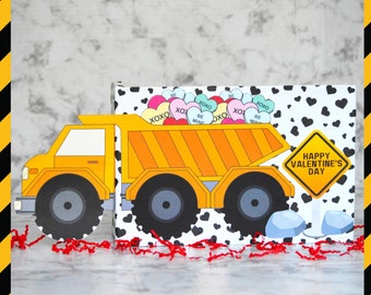 Valentines Mailbox, Valentine box, Construction Valentine, DIY Valentine Card Box, Dump Truck, Boy Valentines, Truck Valentine Card