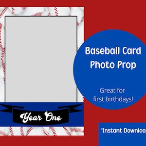 Baseball carte anniversaire Photo Prop, premier anniversaire, fête d’anniversaire de Baseball, anniversaire recrue, premier anniversaire de bébé, décor d’anniversaire de Baseball