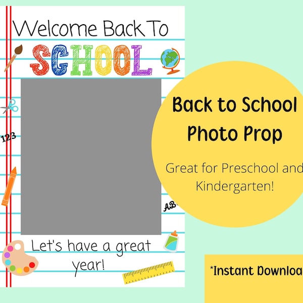 Back To School Photo Booth Frame, Welcome Back to School Sign, Selfie Frame, Photo Prop, First Day of School, School Sign,School Photo frame