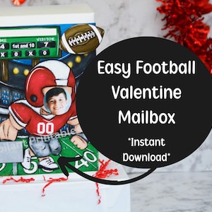 Valentine Mailbox, Football Valentines, Valentine Box Template, DIY Valentine Box, Valentine Card Box, Printable Valentine, Sports Valentine