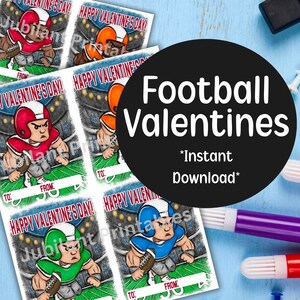 Football Valentines, Sports Valentines, Classroom Valentines, Printable Valentines, Boys Valentine Cards, Class Valentine, Valentine Mailbox