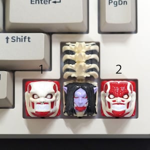 Skeleton keycap, Anime Keycap| Anime Studio Keycap|  3d hiko key| Face Ghost Anime Keycap| Anime Set Keycap for Mechanical Keyboard