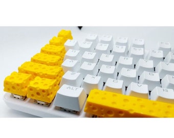 Cheese Resin keycap, Cheese artisan,  backspace keycap,6.25U Cheese spacebar, Food Lover gift,OEM Keycaps For Cherry MX Mechanical Gaming