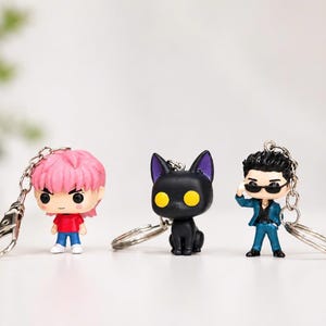 Custom Chibi Keychain from Photo, Personalized Mini Figure, Handmade Custom Doll, Cute Couple Gift, Anime Style Keychain