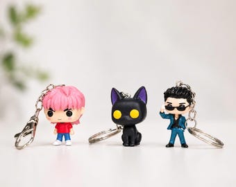 Custom Chibi Keychain from Photo, Personalized Mini Figure, Handmade Custom Doll, Cute Couple Gift, Anime Style Keychain