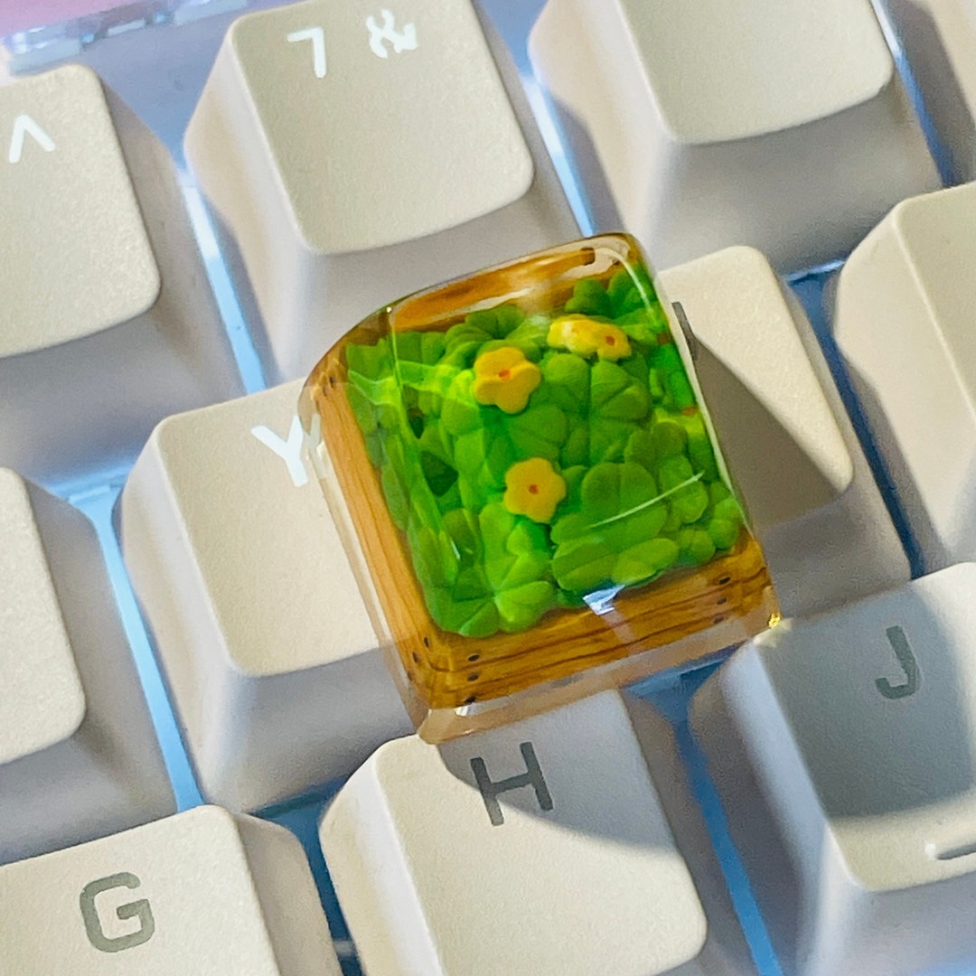 Handmade Plant Keycap,fourleaf Clover Resin Keycap,flowers Keycap Etsy