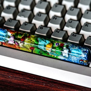 Maplestory Tastenkappe Handgemachte grüne Schleim-Tastenkappe, benutzerdefinierte Leertaste, rosa Bohne-Schlüsselkappe, Artisan-Leertaste, SA-Leertaste, Geschenke für Freunde