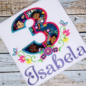Embroidered Encanto Birthday Shirt, Inspired by Encanto movie birthday party, Encanto theme, Encanto girl birthday, Encanto Movie Shirt