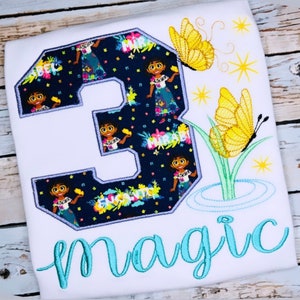 Embroidered Encanto Birthday Shirt, Inspired by Encanto movie, birthday party, Brunos Vision, mirabel, Encanto theme, Encanto Butterflies