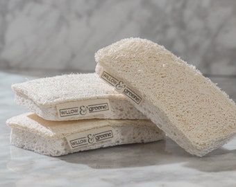 Biodegradable kitchen sponge, eco friendly sponge, zero plastic kitchen essentials, plant fiber sponge, loofah, kitchen sponge