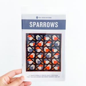 Sparrows Quilt Pattern by Pen + Paper Patterns | Modern Bird Quilt | Printed Pattern | Little Fawn Fabric