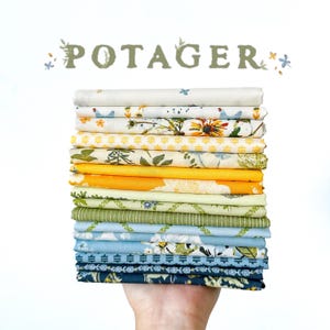 Potager Fabric Bundle – 16 Pc Quilting Cotton Collection by Sharon Holland for AGF | Half Yard, Fat Quarter, or Quarter Yard Cuts