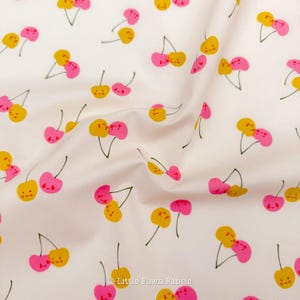 Ruby Star Society Trinketry Cherry Friends Natural Fabric | Melody Miller Cute Cherry Print | Quilting Cotton Half Yard or Yard