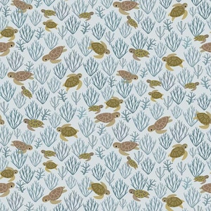 Turtley Cool Fabric by Dear Stella | Turtle Cotton Fabric from Shell We Dance? Collection | 44/45" Quilting Cotton