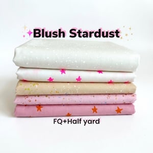 Blush Stardust Fabric Bundle – Ruby Star Society Speckled & Starry – Pink Fat Quarter or Half Yard Bundle – Quilting Fabric Set