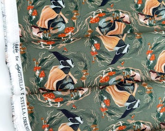 Don't Badger Me Fabric - By Dear Stella - Forager Collection - Cotton By The Yard - Animal Print