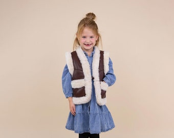 Gilet enfant Aylin marron étoilé