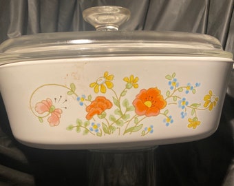 Corning ware A-2–B “Wildflower” 2 liter casserole Dish