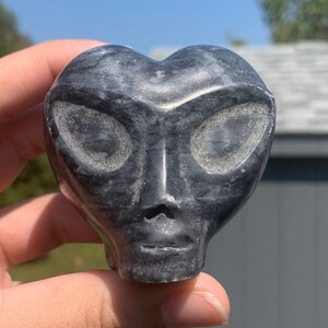 Lushan Jade Alien Skull Carving | Crystal Points, Towers, Gemstones, Natural Stones, Polished, Free Forms, Crystals ,Carvings, Halloween