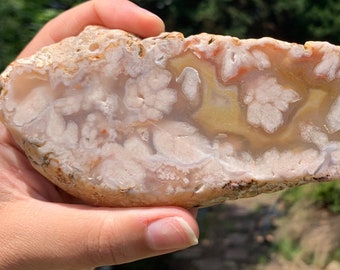 Flower Agate Slab Druzy Carving | Crystals, Polished, Natural Gemstones, Slab, Druzy