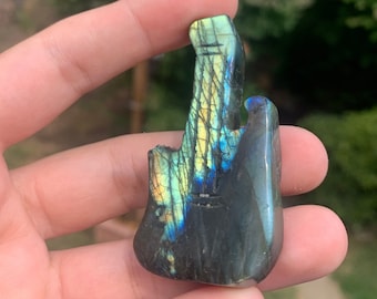 Damaged Labradorite Guitar Carvings | Crystals, Polished, Natural Gemstones, Flash, Lab, Music
