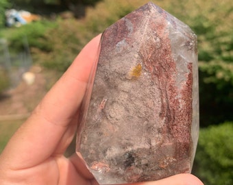 Garden Quartz Point | Towers, Gemstones, Natural Stones, Polished Stones, Free Forms, Flames, Rainbows, Inclusions, Lodolite, Spheres,