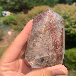 Garden Quartz Point | Towers, Gemstones, Natural Stones, Polished Stones, Free Forms, Flames, Rainbows, Inclusions, Lodolite, Spheres,