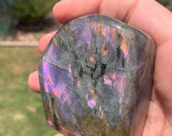 Labradorite Free Form | Lab, Purple Flash, Carvings, Points, Crystals, Natural Gemstones, Palm Stones, Points, Flames, Sheens.