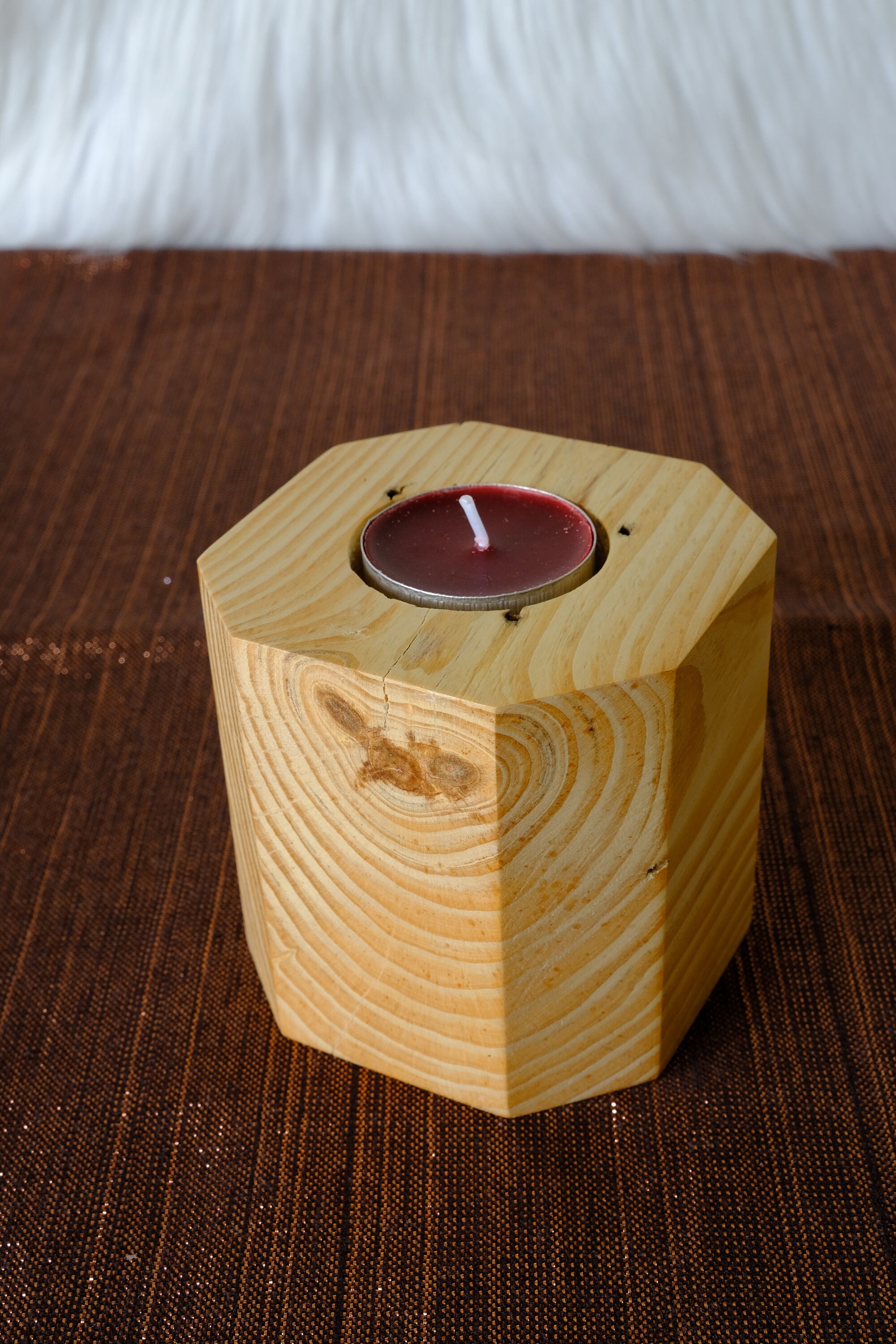 Bougeoir , Bougeoir Bois Recyclé Bougie Parfumée Chauffe Plat .