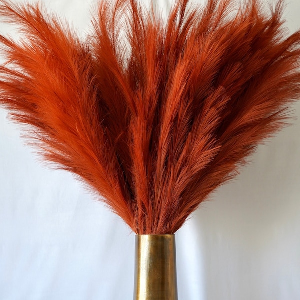 PAMPAS GRASS Rust 4ft Tall Pampas | Artificial Flower Arrangement | Rustic Fall Decor | Boho Wedding Decor | Birthday Decor | Gift for Her