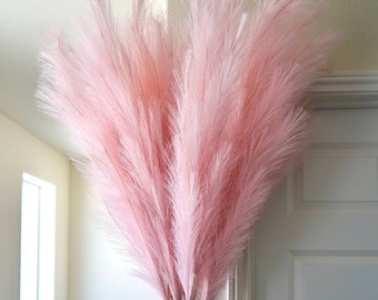 PINK PAMPAS GRASS Faux 4FT Tall Artificial Flowers | Wedding Decor | Girl Baby Shower & Pink Nursery Decor | Birthday Decor | Gift for Mom