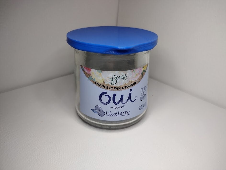 4 Pack of Oui Lids for Glass Yogurt Container Blue Food