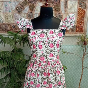 Boho & Hippie Cotton Long Dress, Handmade, flowy, Summer Maxi Dress, Festival wear, indian Dress, Gift for her, Cotton block printed dress