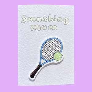 Super maman | Tennis | Carte de fête des mères fabriquée à la main