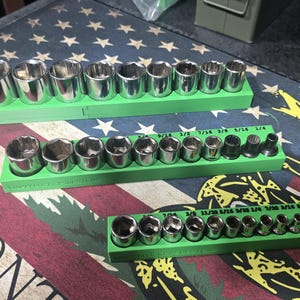 Magnetic Socket Tray Organizer – 1/4, 3/8, 1/2 Drive | Toolbox Socket Holder