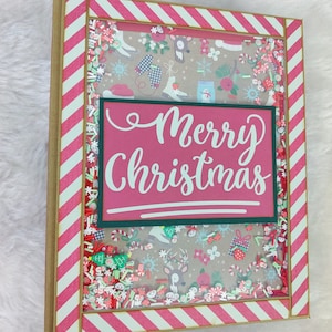 Álbum de fotos navideño / Regalo navideño / Fotos navideñas / Alegre y brillante / Miniálbum / Álbum de recortes navideño