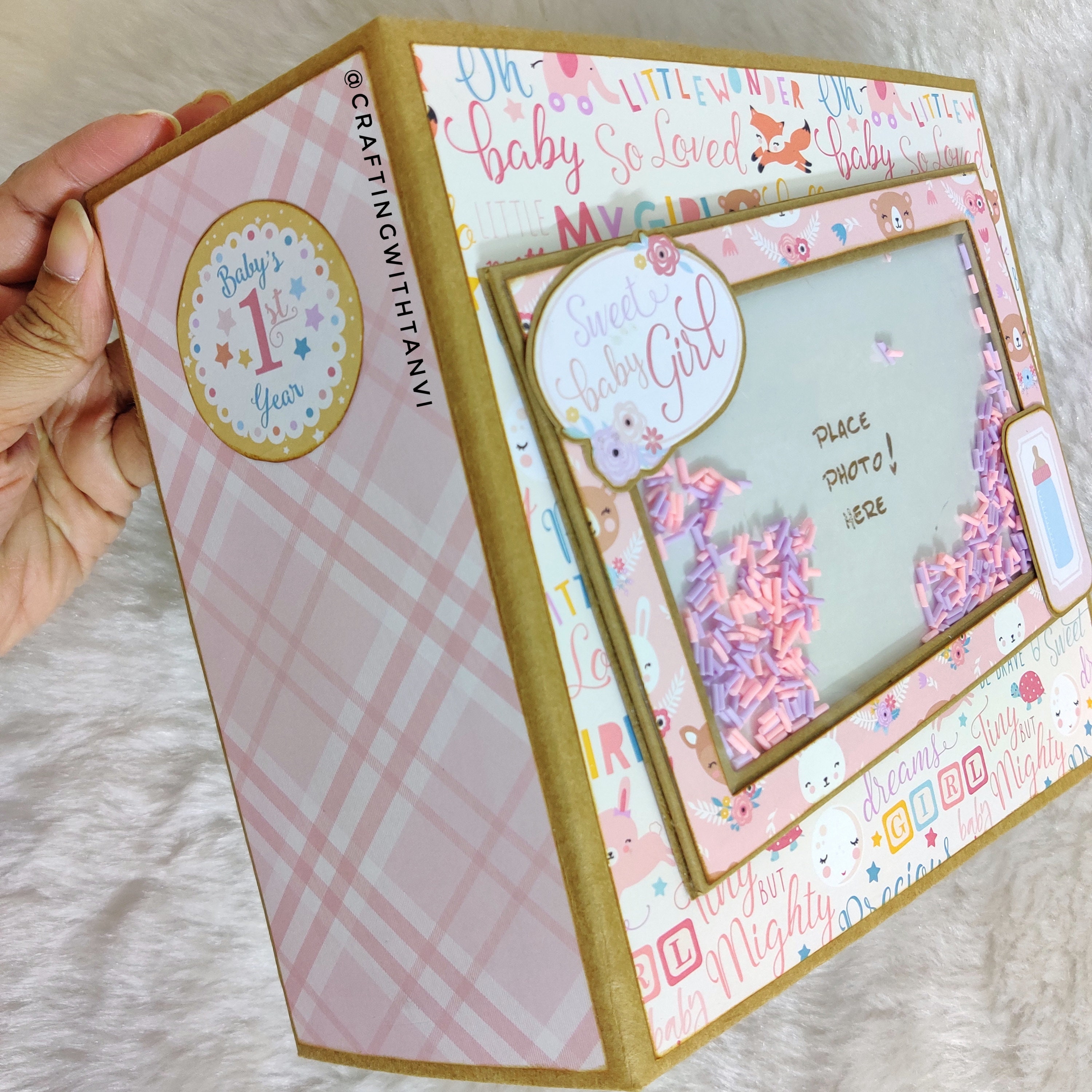 Personalized Welcome Baby Girl 8.5x11 Premade Scrapbook Binder
