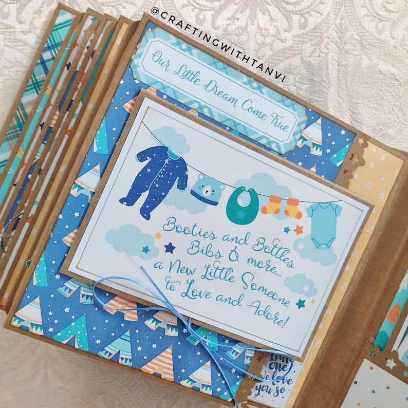 Baby Boy Album First Year Baby Photo Album New Parents Gift Baby Shower