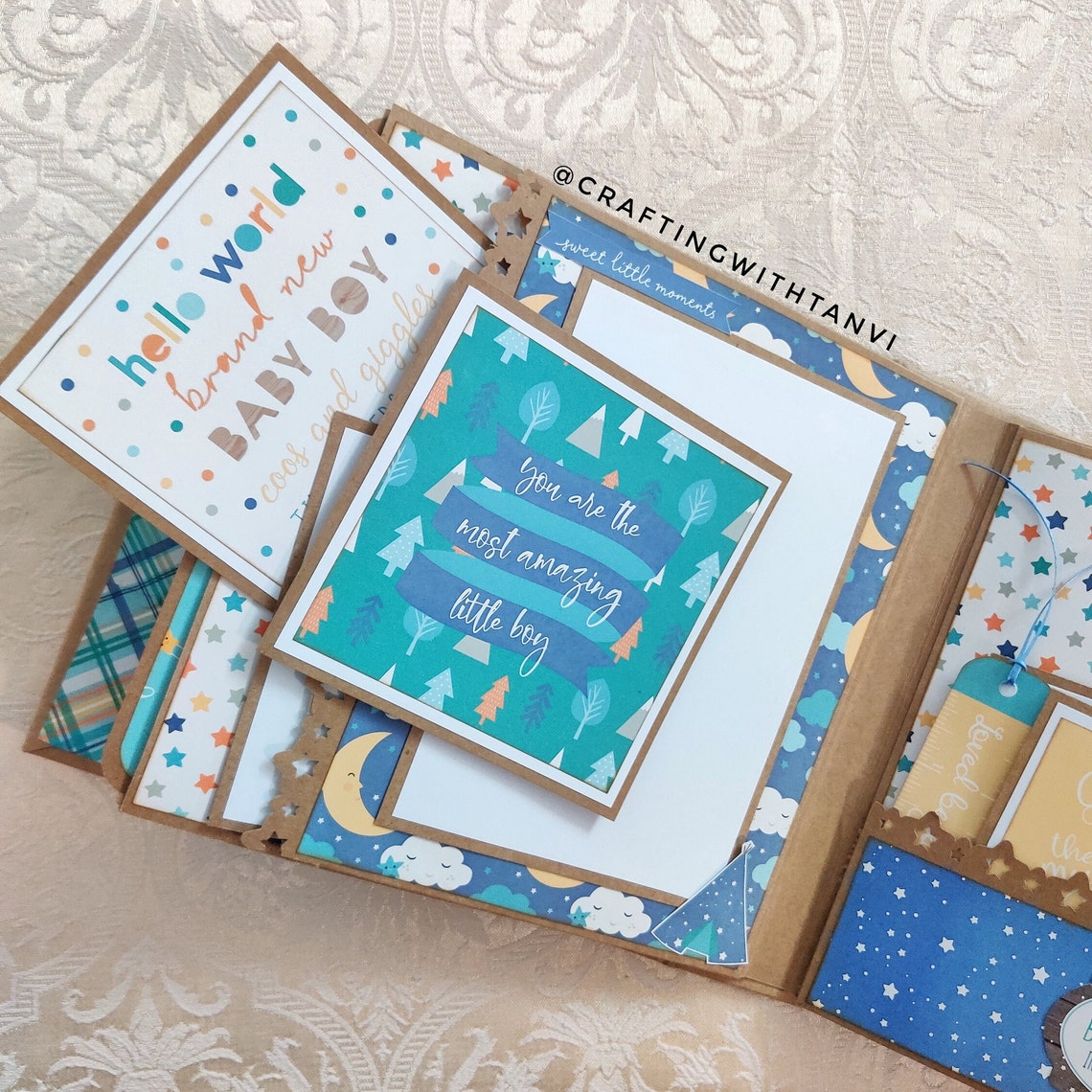 Baby Boy Album First Year Baby Photo Album New Parents Gift Baby Shower ...