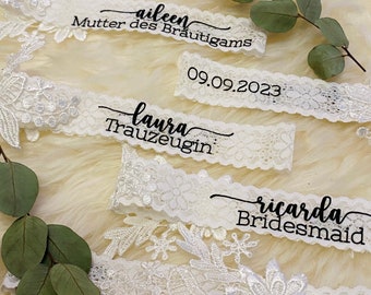 Strumpfband Hochzeit personalisiert durch Name und Datum