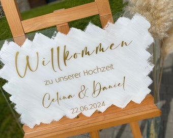 Willkommensschild Hochzeit Acrylschild