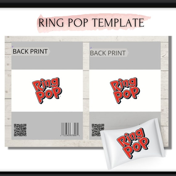 Ring Pop Template Blank Wrapper Template Ring Pop Candy | Etsy