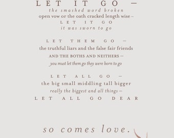 E E Cummings print of poem, quote INSTANT DOWNLOAD - Let it go